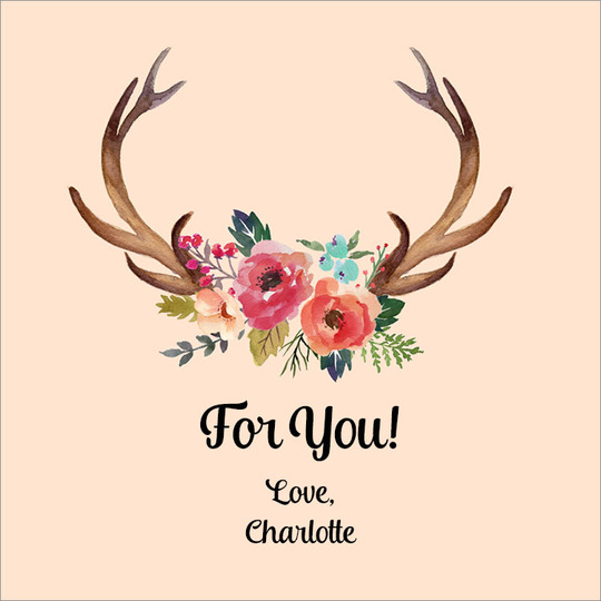 Decorated Antler Gift Stickers